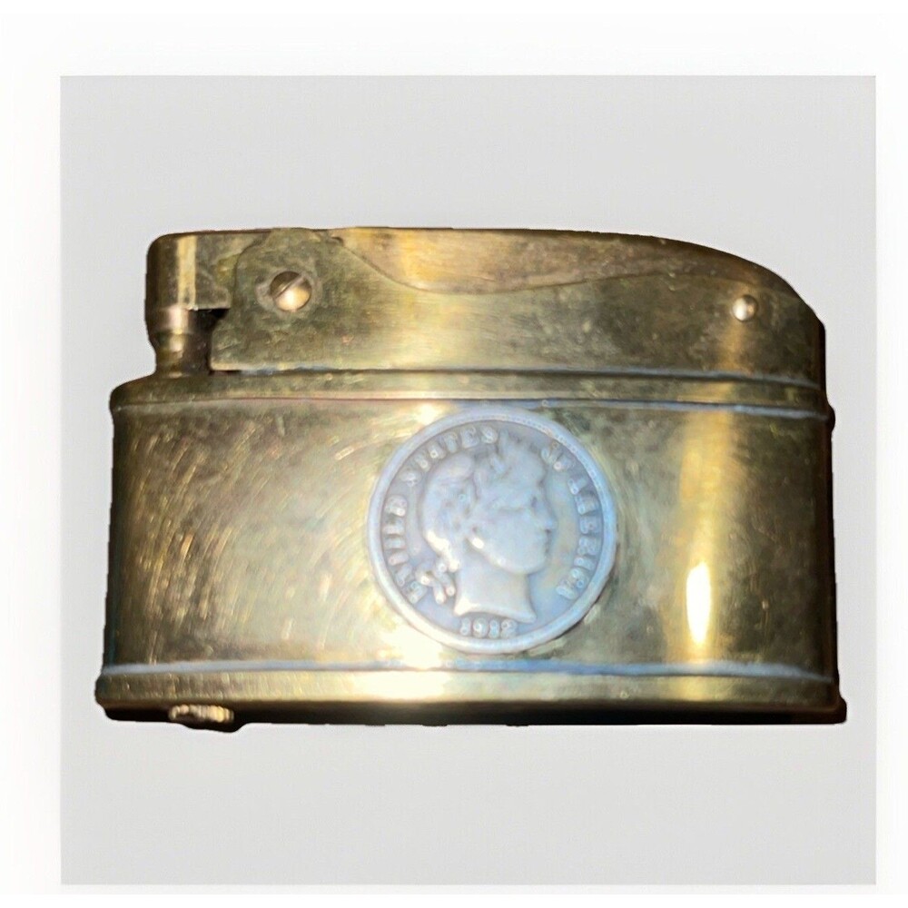 Vintage Brass Super Automatic Cigarette Lighter Made In Japan - 1912 Barber toke